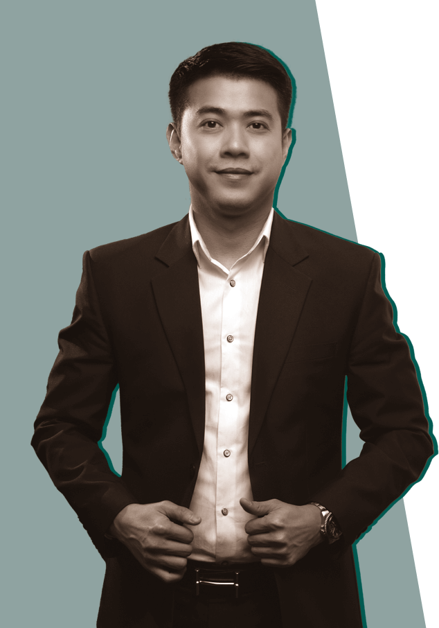 man in suit standing with confidence