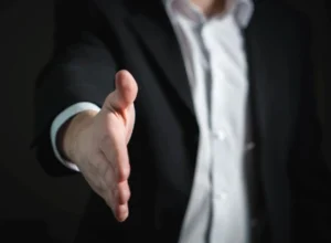 Man offering handshake