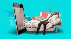 The Recovery Time Ratio: The True Cost of Always-On Culture 2 Employee in hospital with smartphone